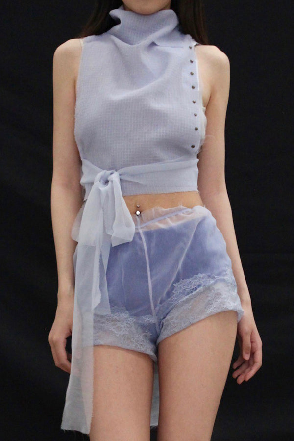 Joyce Bao 25 Spring/Summer Feather Flower Top JB-JB00-01005-QZ Light Purple